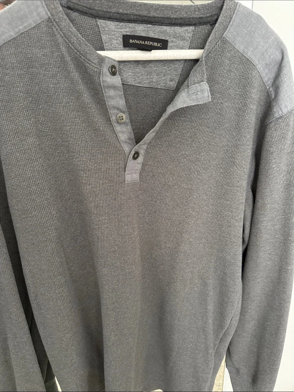 Banana Republic Men's Gray Henley Polo 20% off 2 or more
